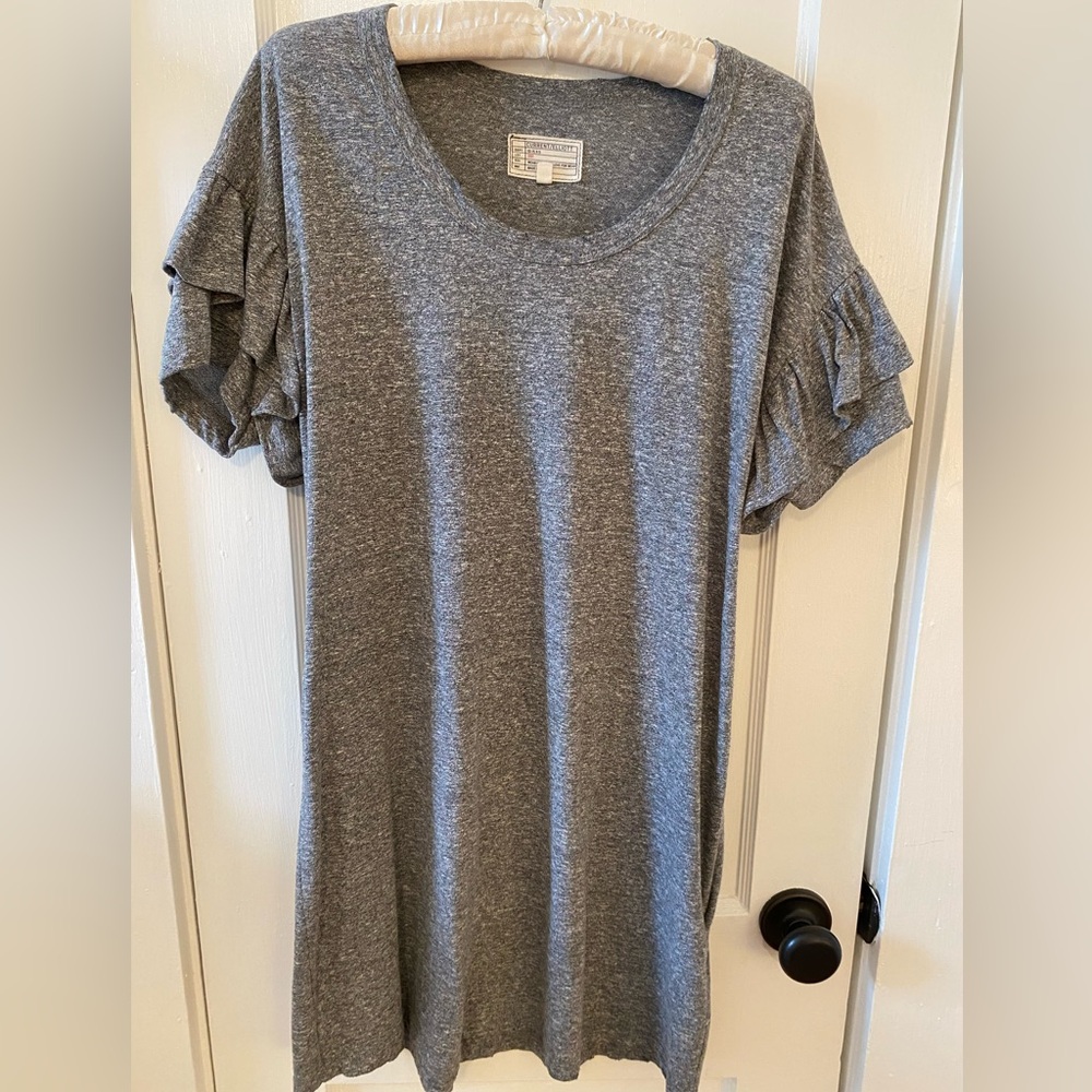 Gray Ruffle Sleeve Women's Top
